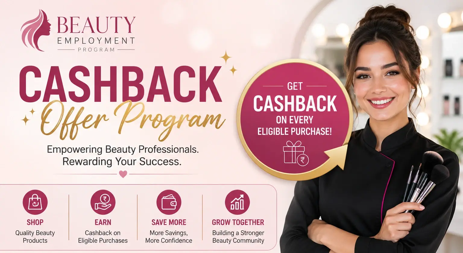Cashback Offer Program by Beauty Employment Program